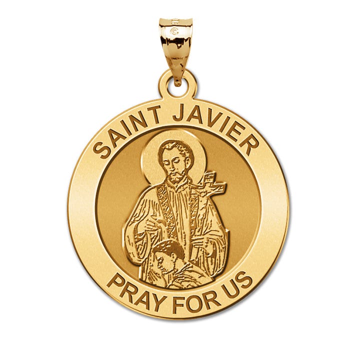 Saint Javier Round Religious Medal "EXCLUSIVE"
