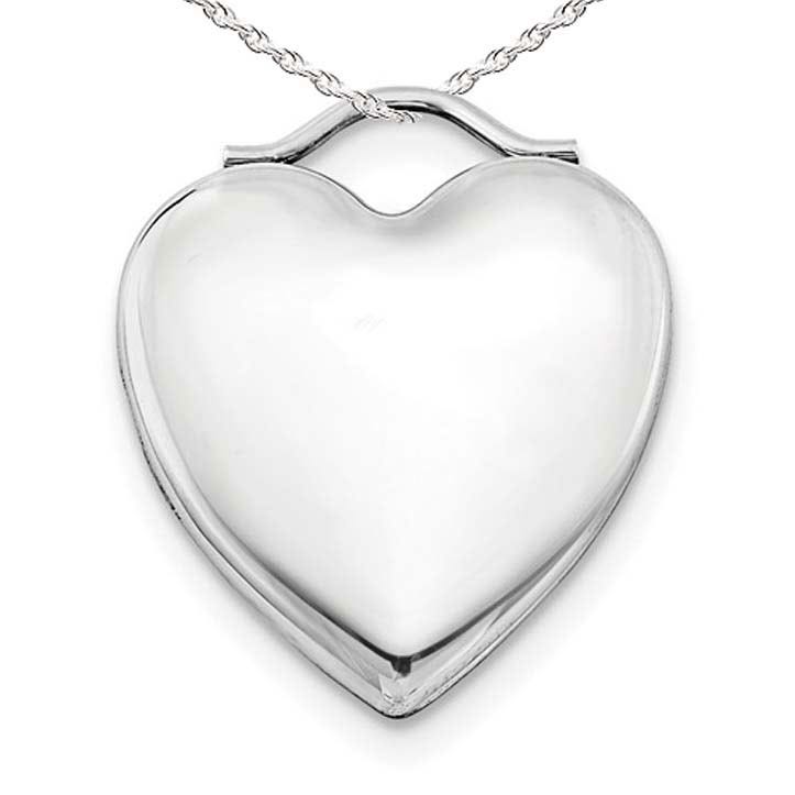 Silver Classic Heart Photo Locket with Bar