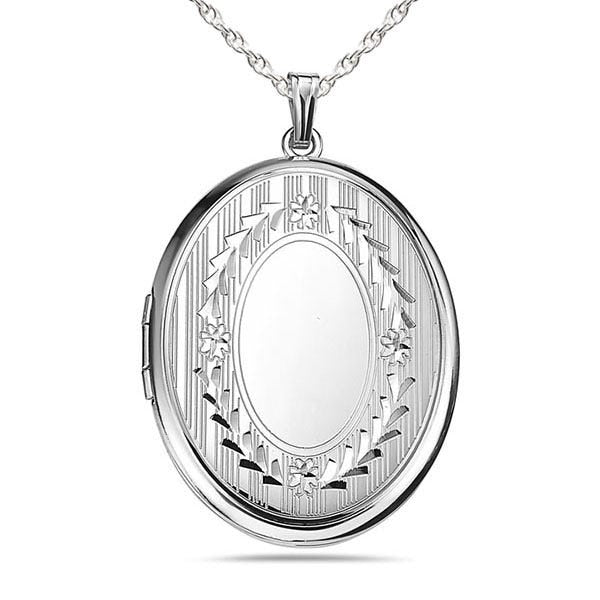 Silver Large Oval Photo Locket