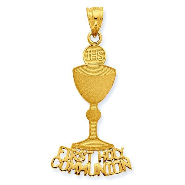 14k Yellow Gold First Holy Communion Chalice Pendant