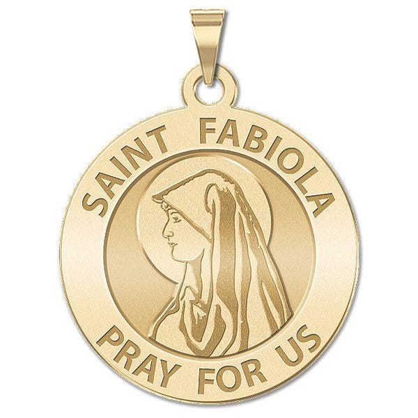 Saint Fabiola Round Religious Medal