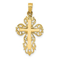 14k Polished Filigree Cross Charm