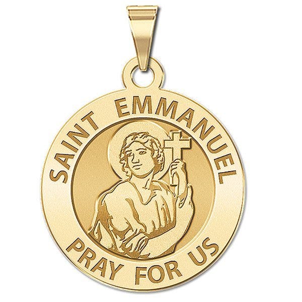 Saint Emmanuel Round Religious Medal  "EXCLUSIVE"