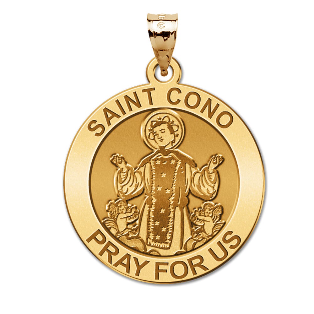 Saint Cono Round Religious Medal