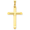 14k 3-D Polished Hollow Cross Pendant