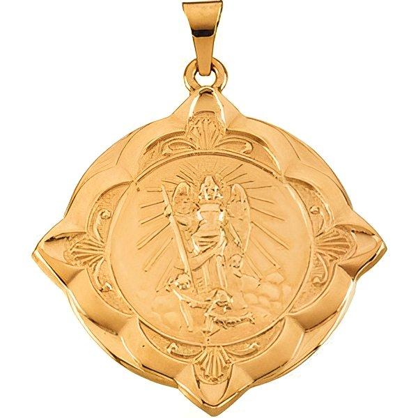 14k Gold Saint Raphael Religious Medal