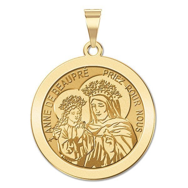Saint Anne De BeauPre Round Religious Medal