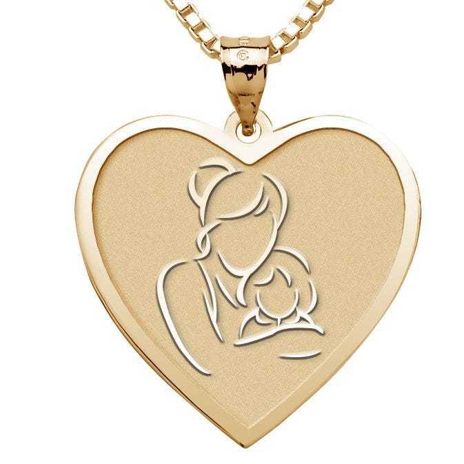 Mother and Daughter - Heart Pendant