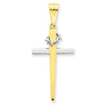 14k Two-tone Cross Pendant