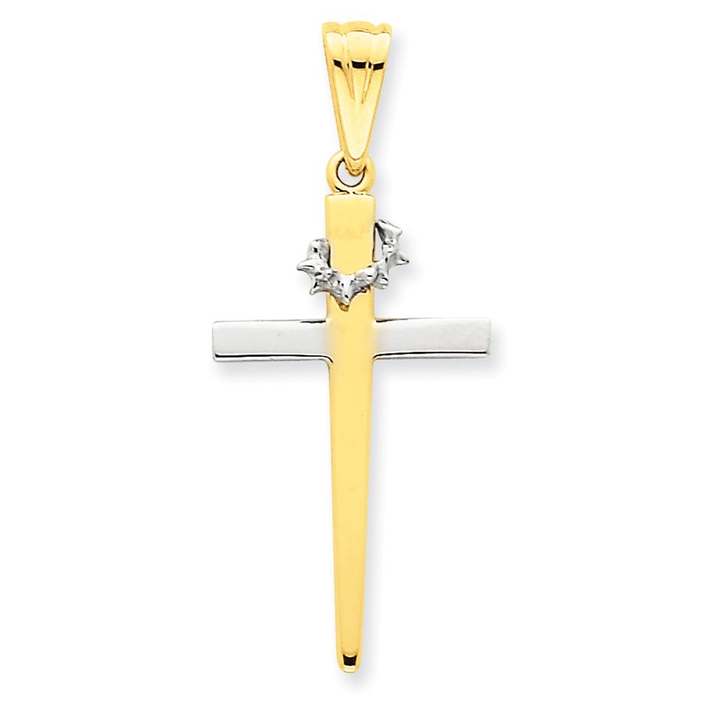 14k Two-tone Cross Pendant
