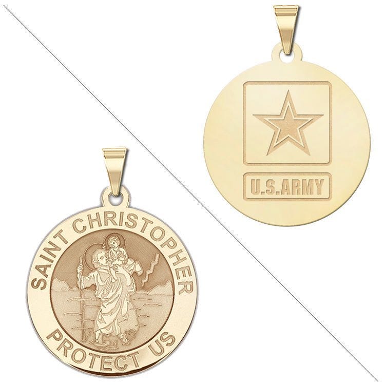 Saint Christopher Doubledside ARMY Religious Medal