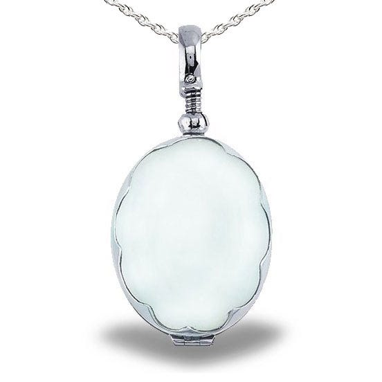 Silver Glass Oval Photo Locket