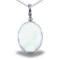 Silver Glass Oval Photo Locket