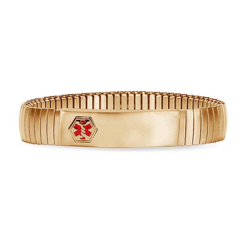 Gold Plated Stainless Steel Men's Expansion Bracelet