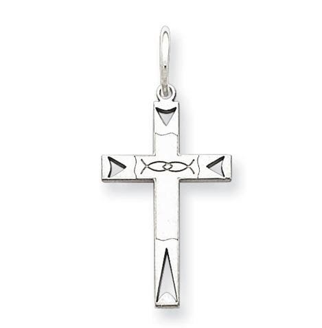 Sterling Silver Laser Designed Cross Pendant