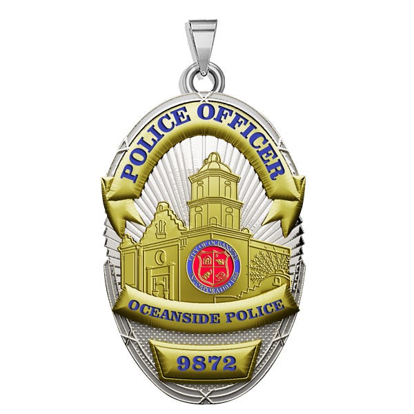 Personalized Oceanside California Police Badge with Your Rank and Number
