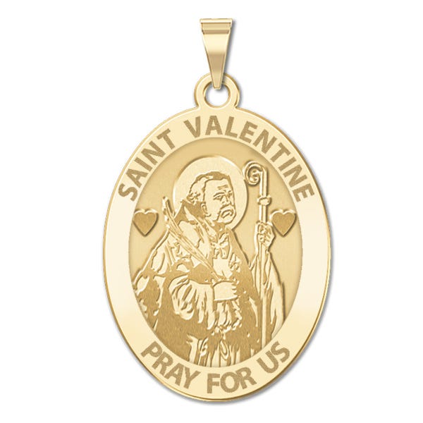 Saint Valentine Oval Religious Medal