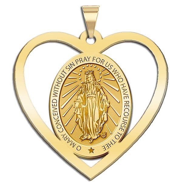 Miraculous Medal Heart Shaped Cut-out "EXCLUSIVE"