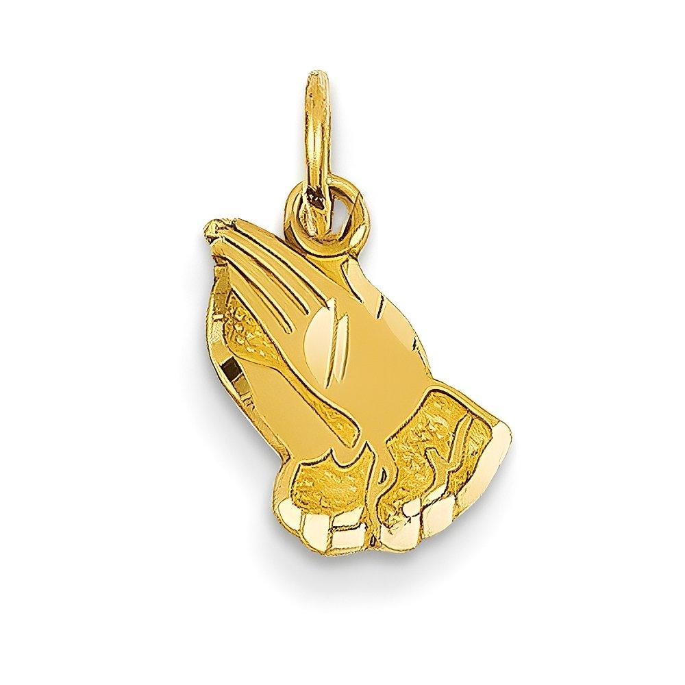 14K Yellow Gold Praying Hands Charm