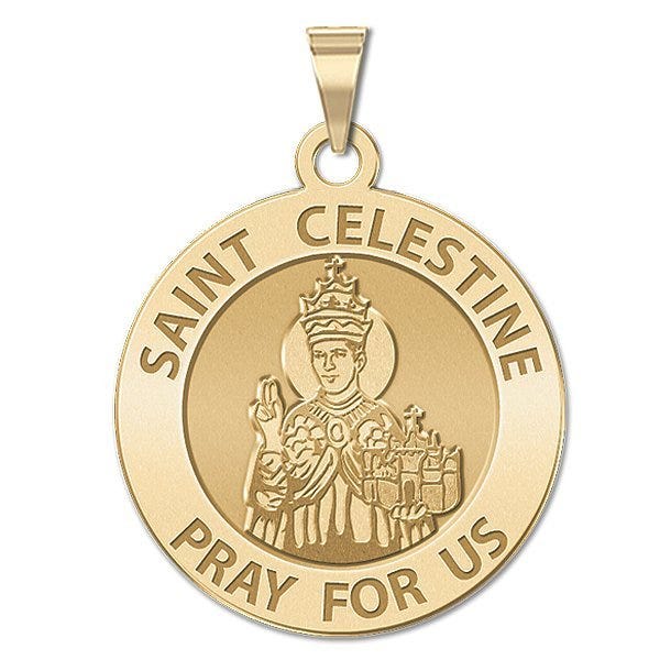 Saint Celestine Round Religious Medal "EXCLUSIVE"
