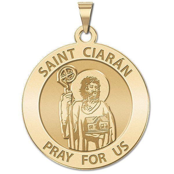 Saint Ciaran Round Religious Medal