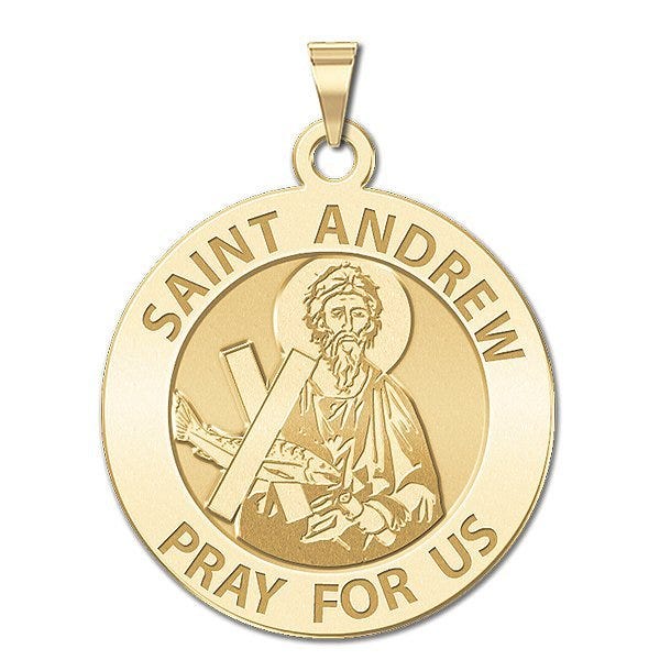 Saint Andrew Round Religious Medal