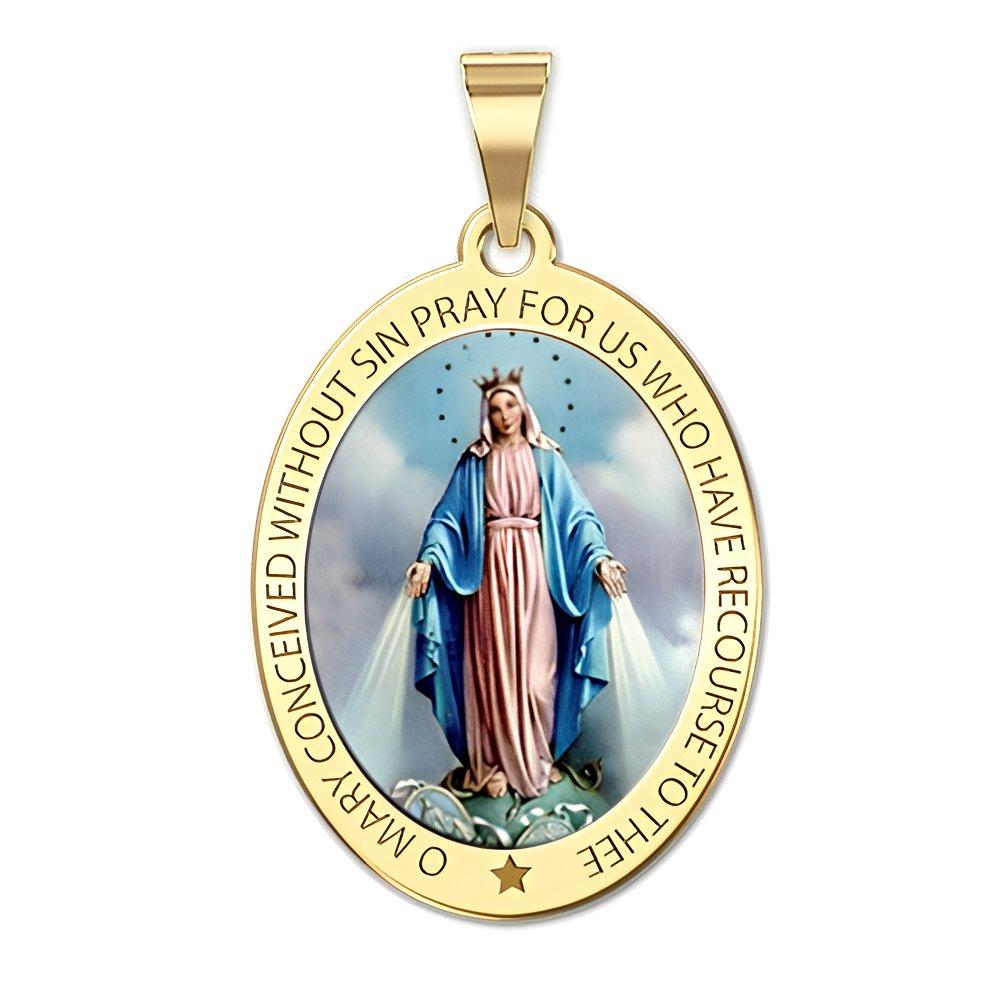Miraculous Medal Exclusive Color Oval Pendant
