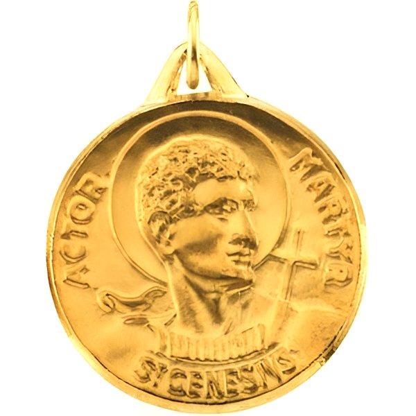 14K Gold Saint Genesius Religious Medal | Alivia + Danny | Alivia