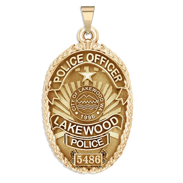 Personalized Lakewood, Washington Police Badge with Your Rank and Badge Number