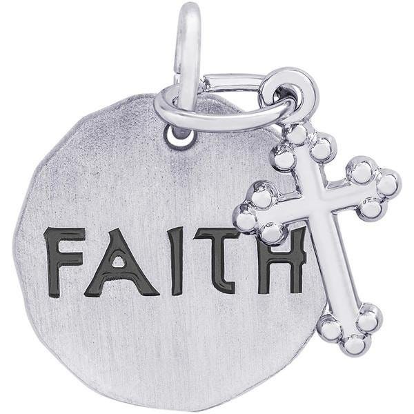 Faith Tag W/Cross Engravable