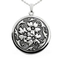 Silver Antique Round Photo Locket