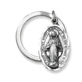Miraculous Medal Pewter Religious Oval Keychain