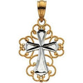 14K Two-Tone Gold CROSS PENDANT