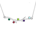 Personalized Family Tree Branch Pendant with up to 6 Birthstones w/ Chain