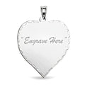 Engraved Heart Pendant/Charm with Diamond Cut Edge