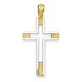 14k Two-tone Fancy Cross Pendant