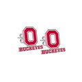Pair Of Color Enamel Ohio State Buckeye O Earrings