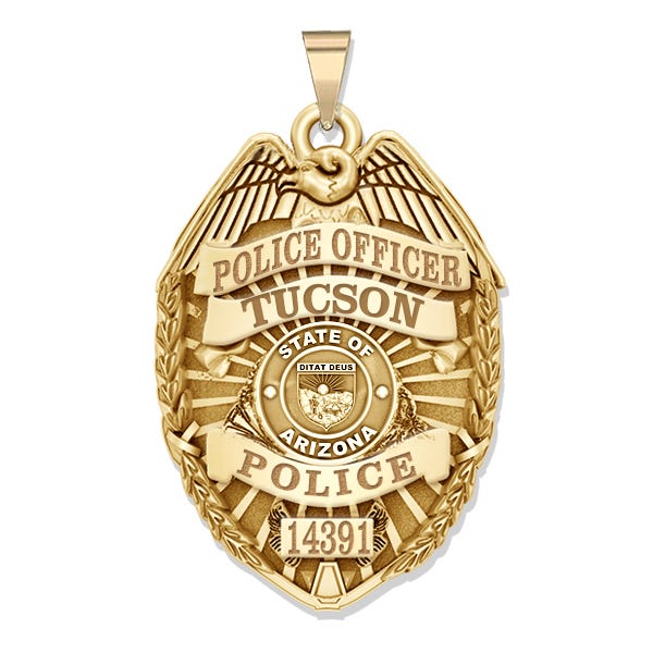 Personalized Arizona Police Badge with Your Rank, Number & Department