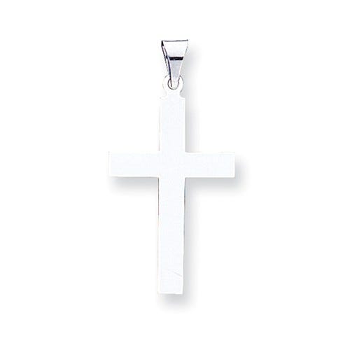 14k White Gold Polished Cross Pendant