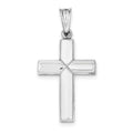 Sterling Silver Rhodium-plated Diamond -Cut Cross Pendant