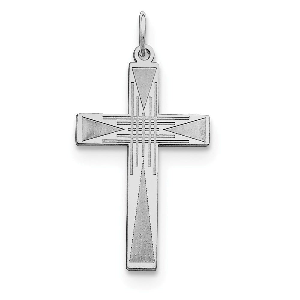 Sterling Silver Laser Designed Cross Pendant