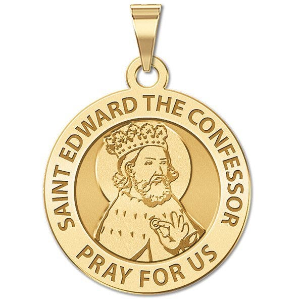 Saint Edward the Confessor Round Religious Medal