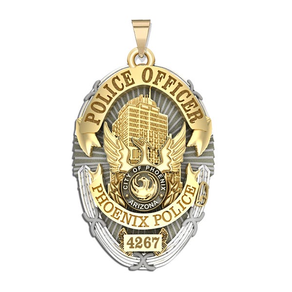 Personalized Phoenix Arizona Police Badge with Your Rank and Number