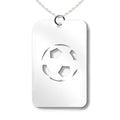 Soccerball Cut-out Rectangle Pendant