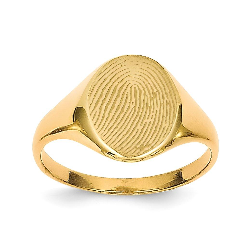 Custom Women's Fingerprint Oval Signet Ring