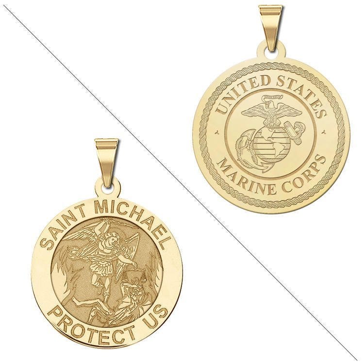Saint Michael Doubledside MARINES Religious Medal "EXCLUSIVE"