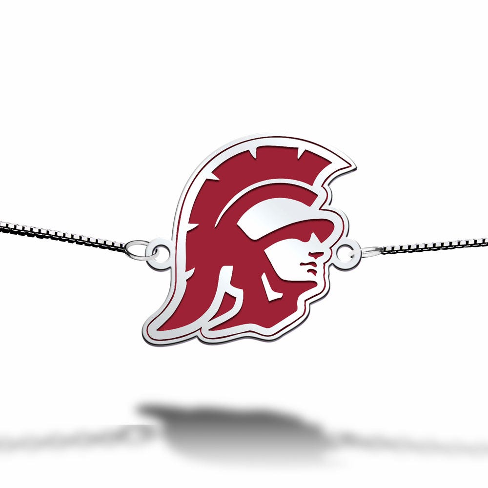 USC Color Enamel Trojan Head Bracelet