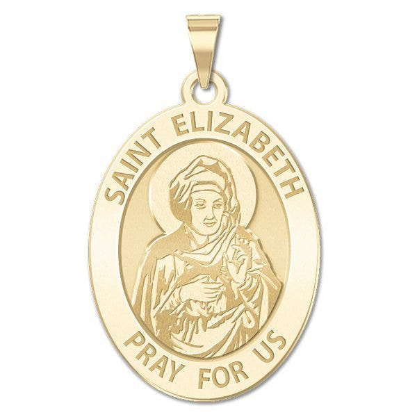 Saint Elizabeth (Mary's Cousin) Oval Religious Medal