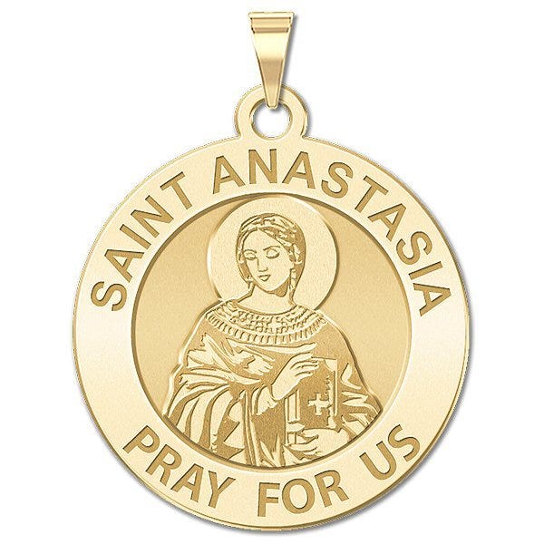 Saint Anastasia Round Religious Medal - round