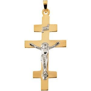 Two Tone Crucifix Pendant